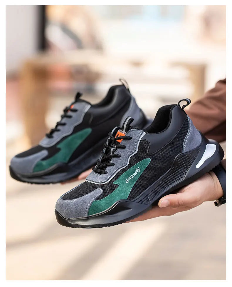 Men Safety Shoes Lightweight Steel Toe for Work for Workers Work Wear Industrial Safety Tennis Sneakers