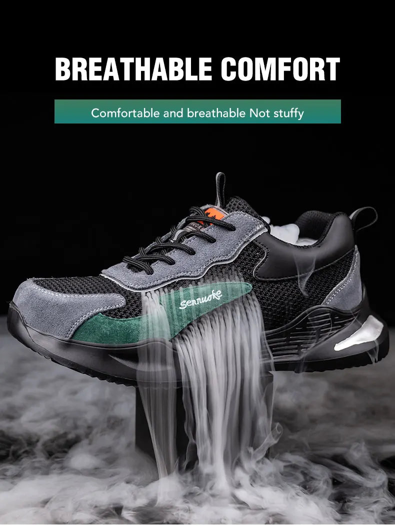 Men Safety Shoes Lightweight Steel Toe for Work for Workers Work Wear Industrial Safety Tennis Sneakers