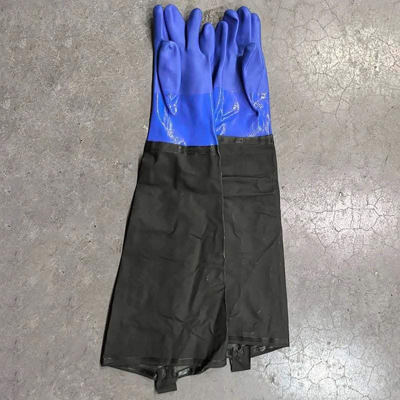 1 Pair Long Waterproof Drain Cleaning Gloves Chemical Resistant Gloves PVC Reusable Heavy Duty Long Rubber Gloves