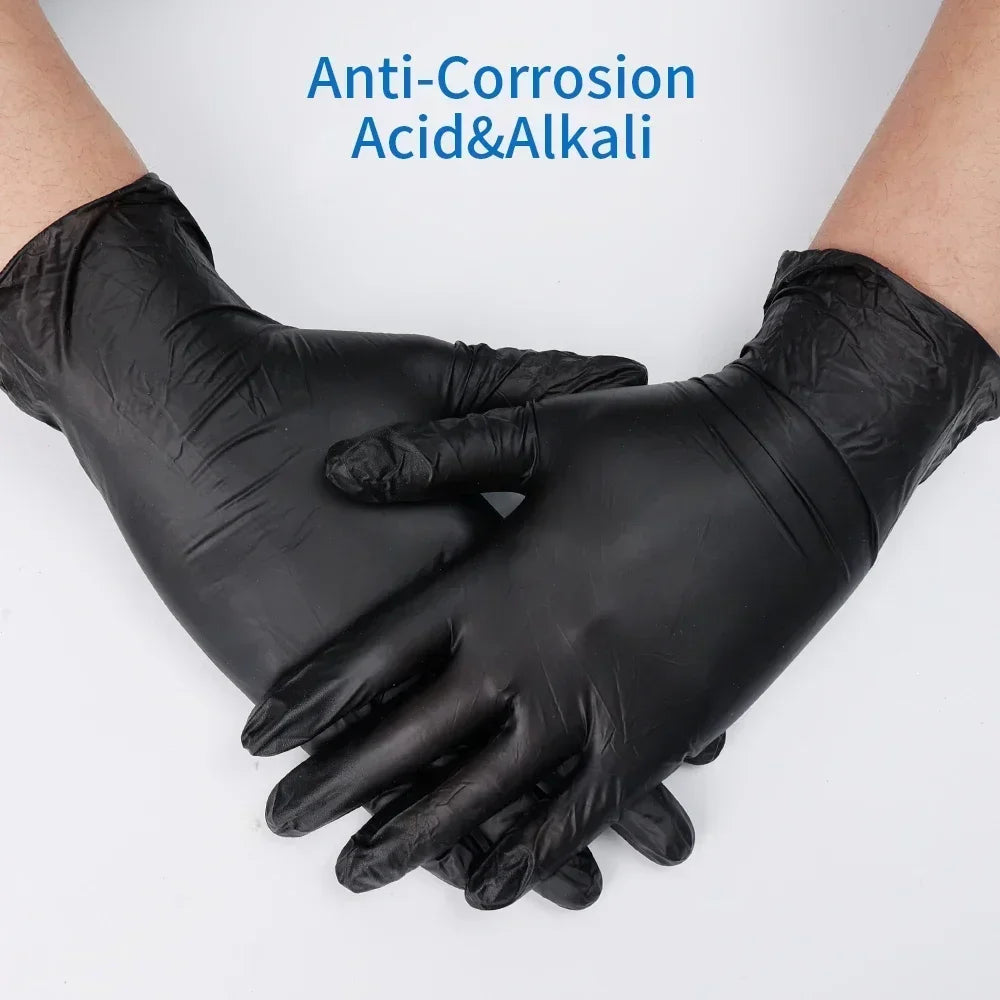 Black Disposable Vinyl Gloves Pvc Safety Gloves Waterproof Touch Screen Anti Chemical Gloves for Housework Cleaning Tools