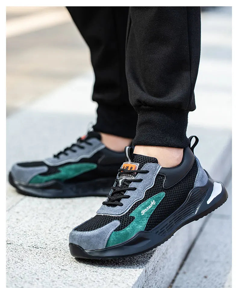 Men Safety Shoes Lightweight Steel Toe for Work for Workers Work Wear Industrial Safety Tennis Sneakers