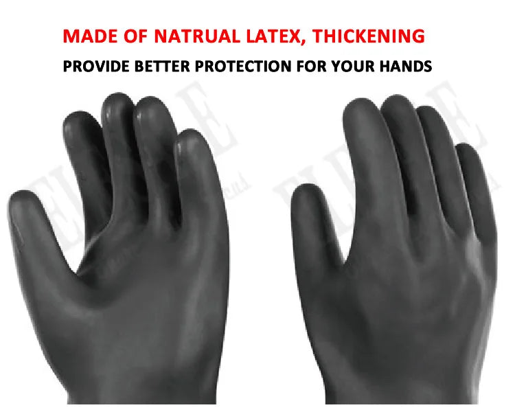 1 Pair 14"-22" Acid Alkali And Oil Resistant Industry Work Gloves XL Size Heavy Duty Latex Gloves Chemical Resistant Gloves