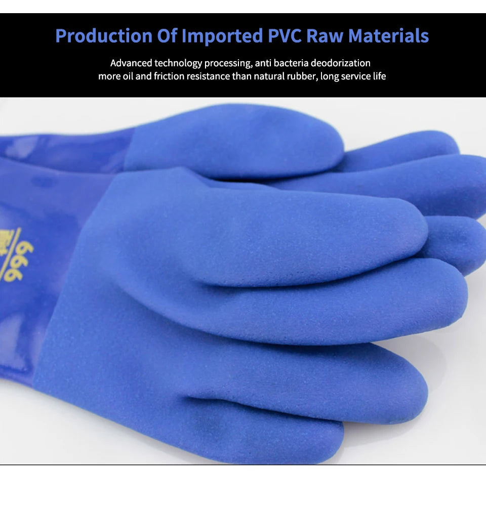 Oil Resistant Gloves Acid Alkali Resistant Blue Lining Cotton Industrial Safety Protective Gloves hazardous chemical 1pair