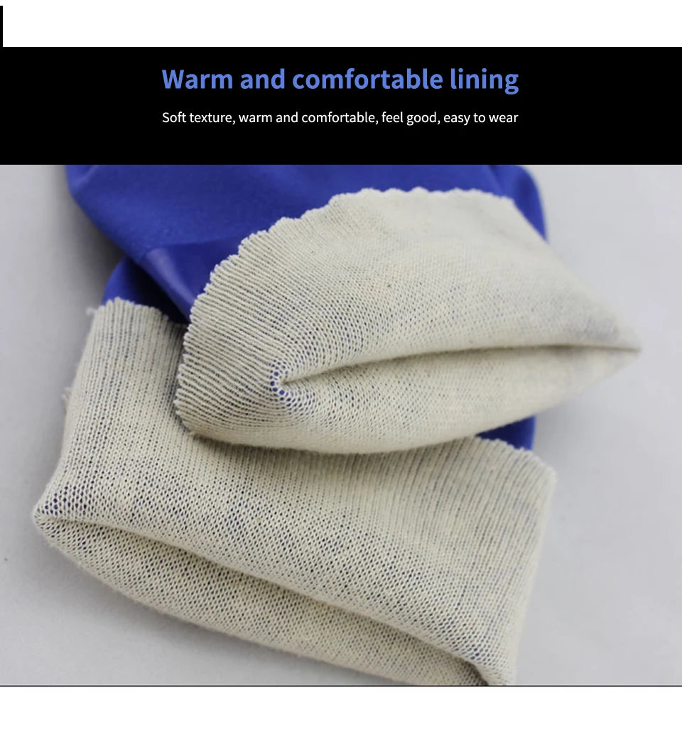Oil Resistant Gloves Acid Alkali Resistant Blue Lining Cotton Industrial Safety Protective Gloves hazardous chemical 1pair