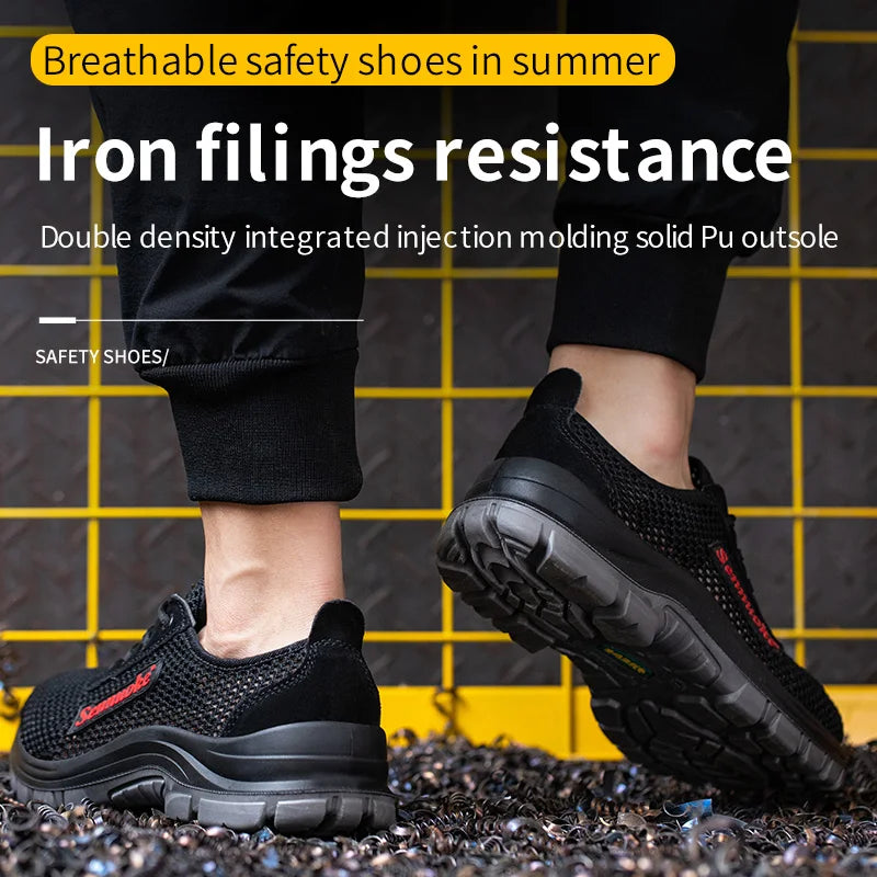 Men Safety Shoes Lightweight Steel Toe for Work for Workers Work Wear Free Shipping Industrial Safety Tennis