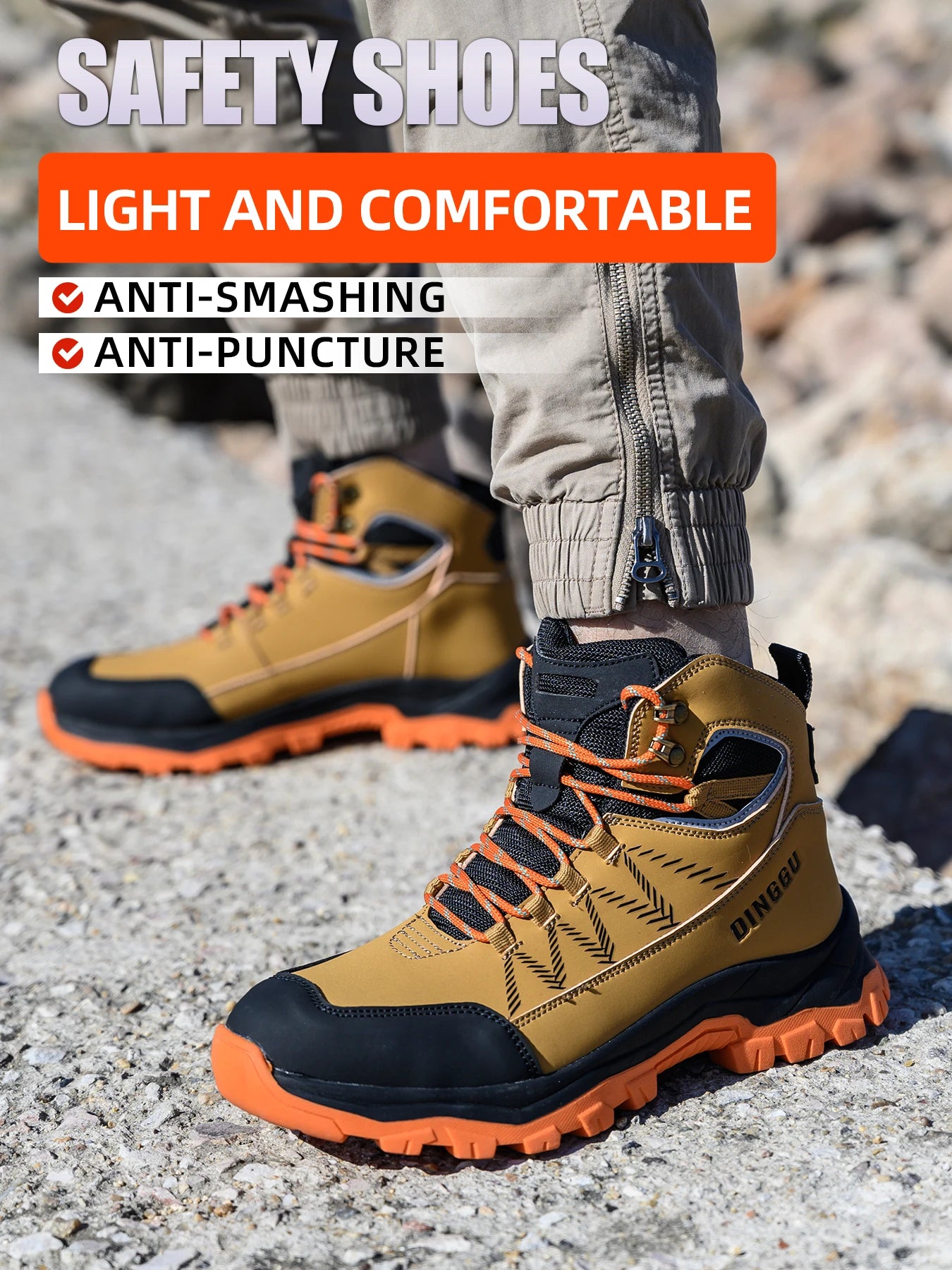 Safety Shoes Men's Steel Toe Oil Resistant Work Boots for Industrial Use Anti-smash Anti-Puncture Work Safety Boots Warehouses