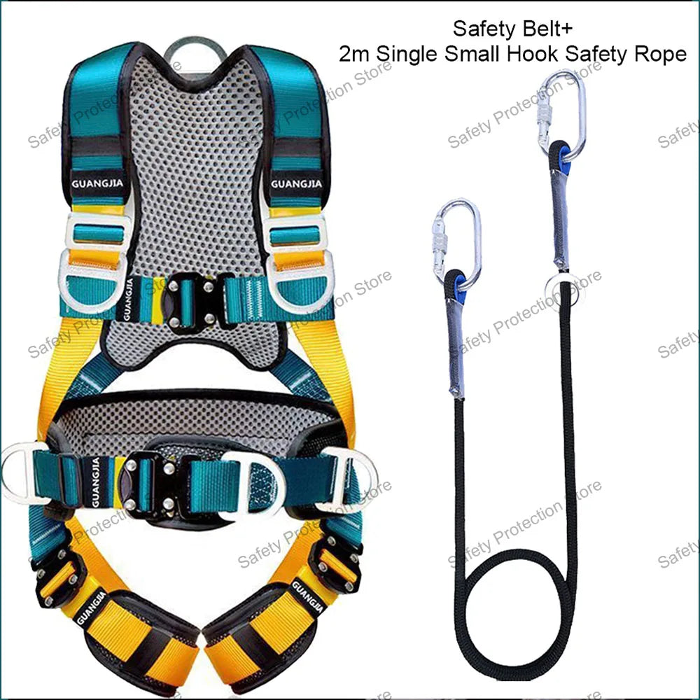 Full Body High Altitude Work Safety Harness Five-point Safety Belt Safety Rope Outdoor Climbing Construction Protect Equipment