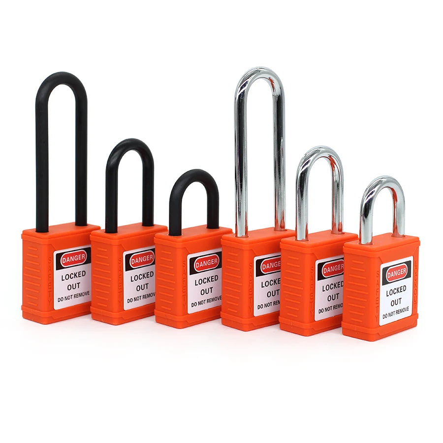 25mm/38mm/76mm Orange Color Industria Safety Lockout Padlock Safety Locks Suitable for industrial and electrical applications