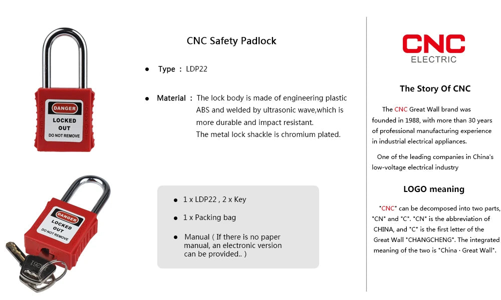 CNC Industrial Air Switch Safety Lockout Electrical Safety Lock And 38mm Nylon Shackle Household Plug Lockout Device Safety Tool