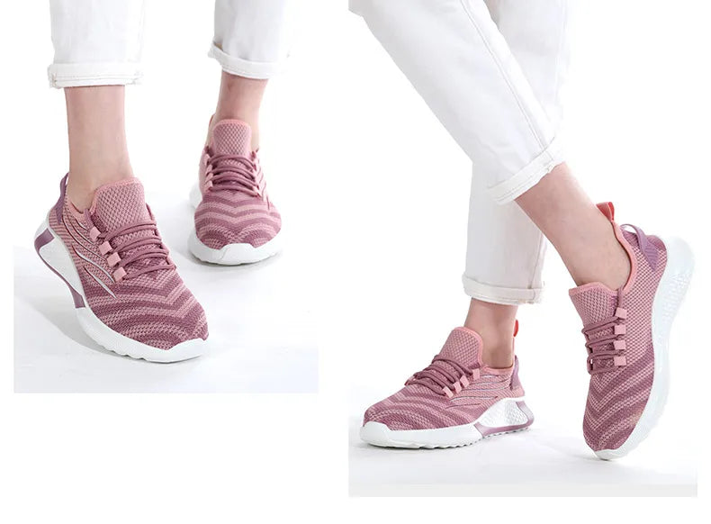 Pink women's safety shoes Steel head anti-smash Light soft breathable work shoes Women's outdoor industrial safety shoes
