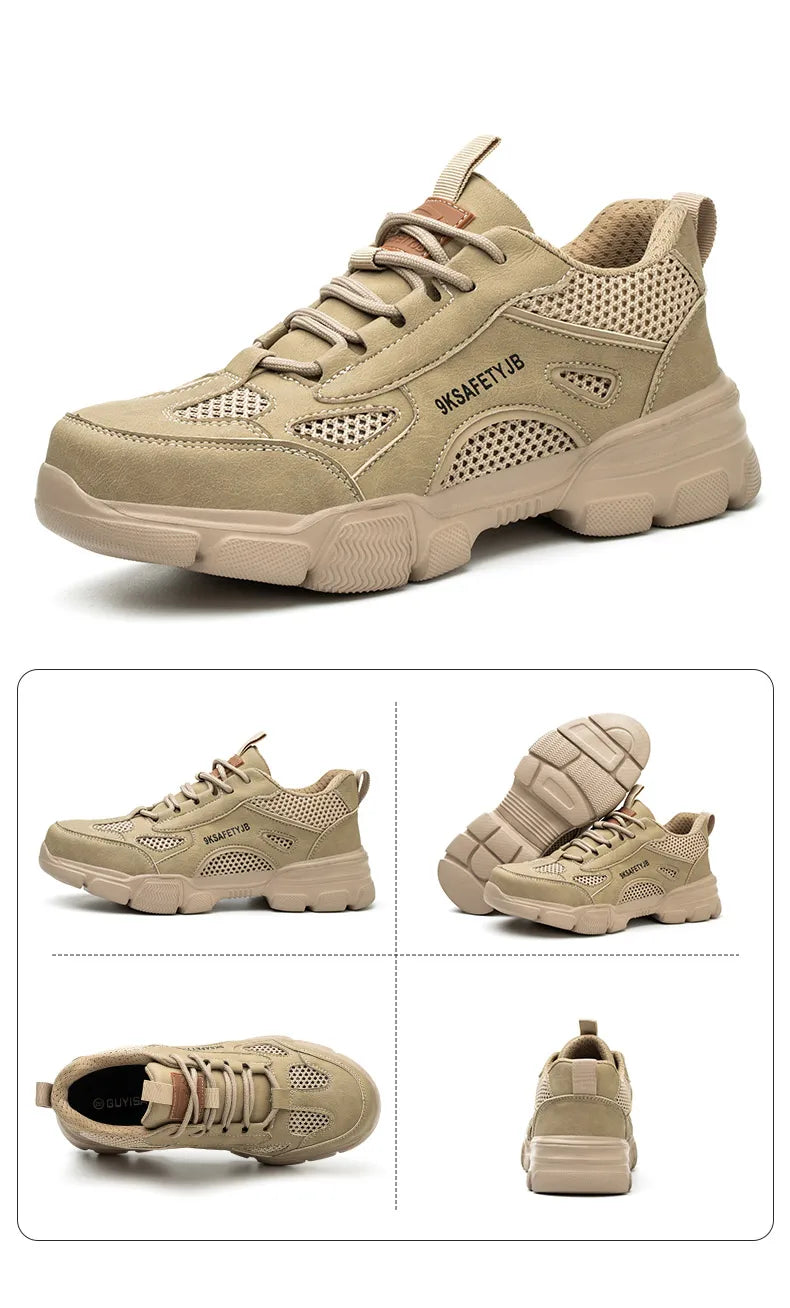 Summer Labor Protection Safety Wrok Shoes Anti Smashing Steel Toe Cap Breathable Comfortable Safety Boots Industrial Male Shoes