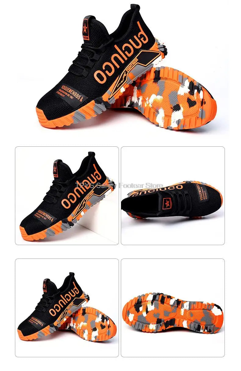 Protective Steel Toe Safety Shoes Men Anti-puncture Work Shoes Men Breathable Industrial Shoes Indestructible Work Safety Boots