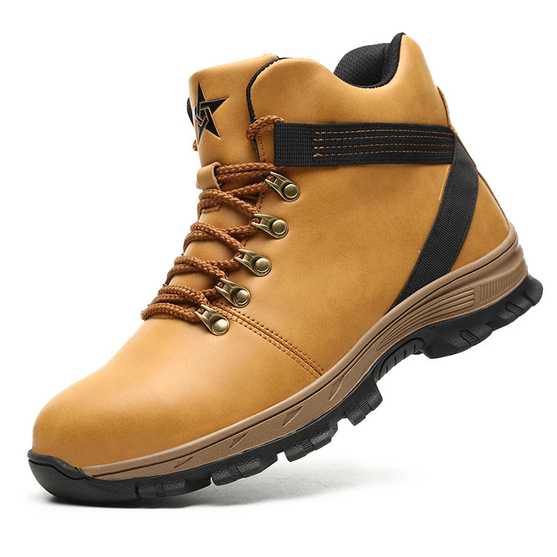 Security-protection Shoes Men's Safety Work Boots Industrial Safety Boots Waterproof Safety Shoes Male Sneakers Outdoor Hiking