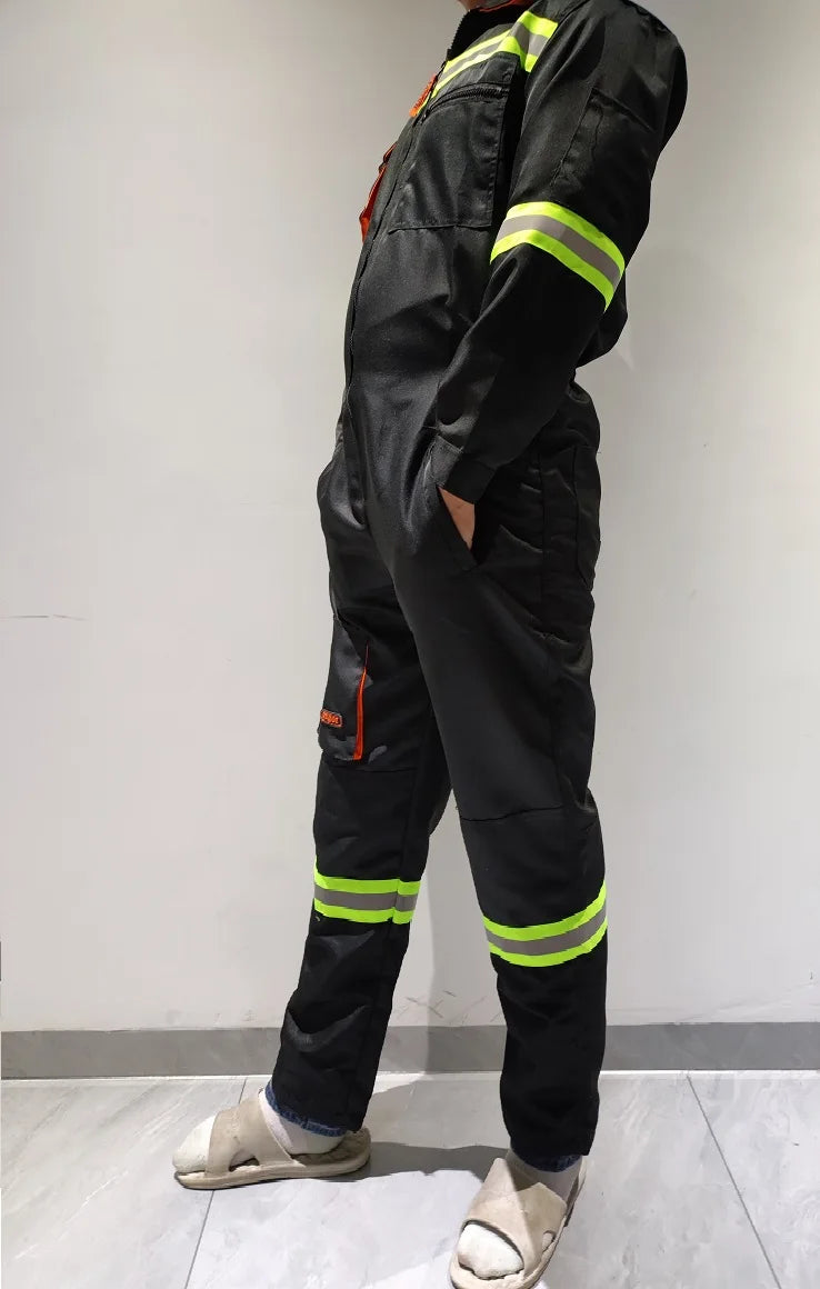 Hi Vis Safety Work Clothing Work Overall Men's Working Coverall Welding Suit Car Repairman Uniform Workshop Mechanical Jumpsuit