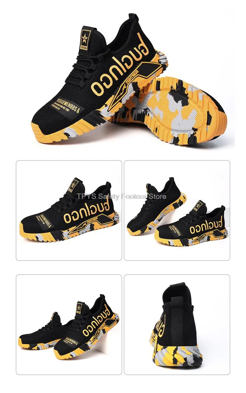 Protective Steel Toe Safety Shoes Men Anti-puncture Work Shoes Men Breathable Industrial Shoes Indestructible Work Safety Boots