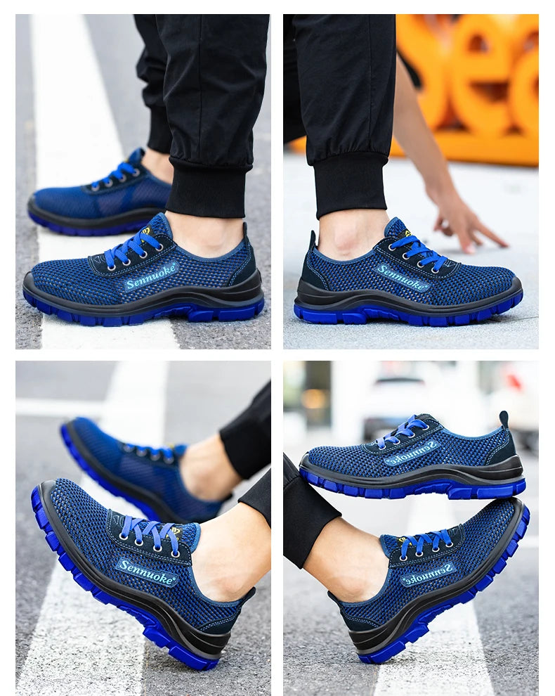 Men Safety Shoes Lightweight Steel Toe for Work for Workers Work Wear Free Shipping Industrial Safety Tennis