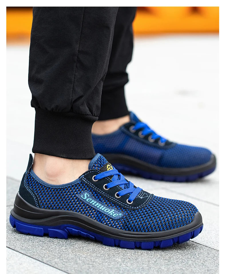 Men Safety Shoes Lightweight Steel Toe for Work for Workers Work Wear Free Shipping Industrial Safety Tennis