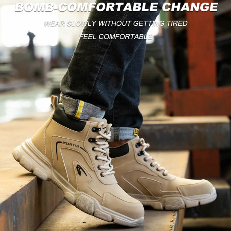 Indestructible Men Work Safety Boots Outdoor High Top Anti-smash Anti-stab Work Shoes Industrial Summer Boots Man Safety Shoes