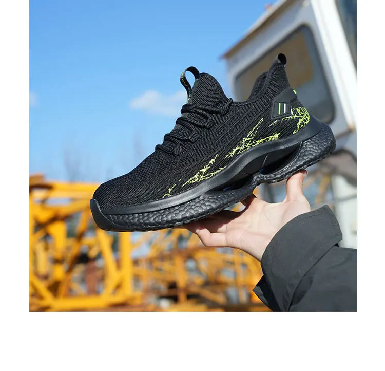 Lightweight Steel Toe Safety Shoes Men Anti-puncture Work Shoes Men Breathable Industrial Shoes Indestructible Work Safety Boots