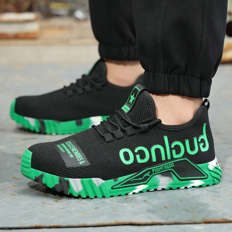 Steel Toe Safety Shoes Men Anti-puncture Work Boots Men Breathable Industrial Shoes Non Slip Indestructible Work Safety Boots