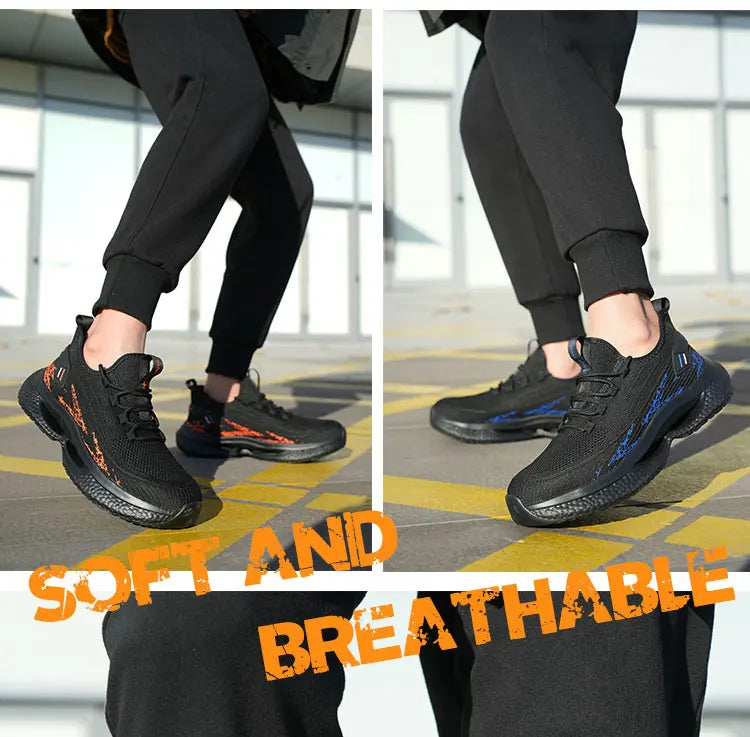Lightweight Steel Toe Safety Shoes Men Anti-puncture Work Shoes Men Breathable Industrial Shoes Indestructible Work Safety Boots