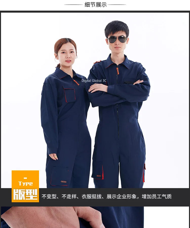 2023 Work Overall Uniform Men Women Working Coveralls Welding Suit Car Repair Workshop Mechanic Plus Size Clothes