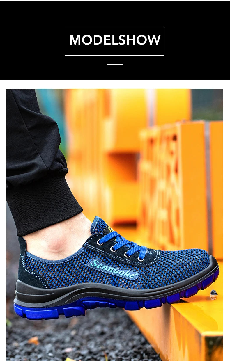 Men Safety Shoes Lightweight Steel Toe for Work for Workers Work Wear Free Shipping Industrial Safety Tennis
