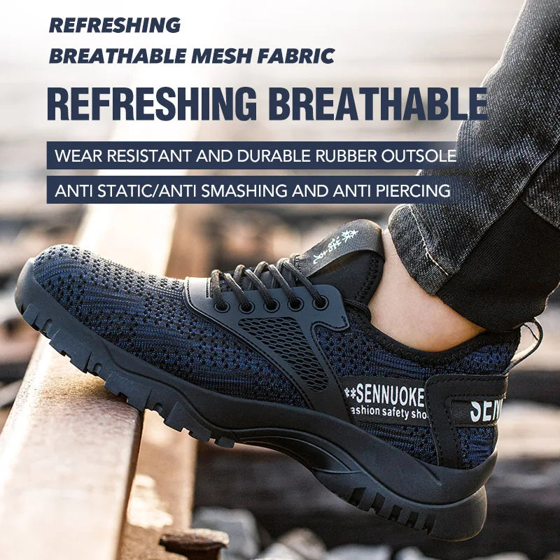 Safety Shoes Men for Work Lightweight Sport Sneakers Steel Toes Free Shipping Industrial Safety Tennis  Original