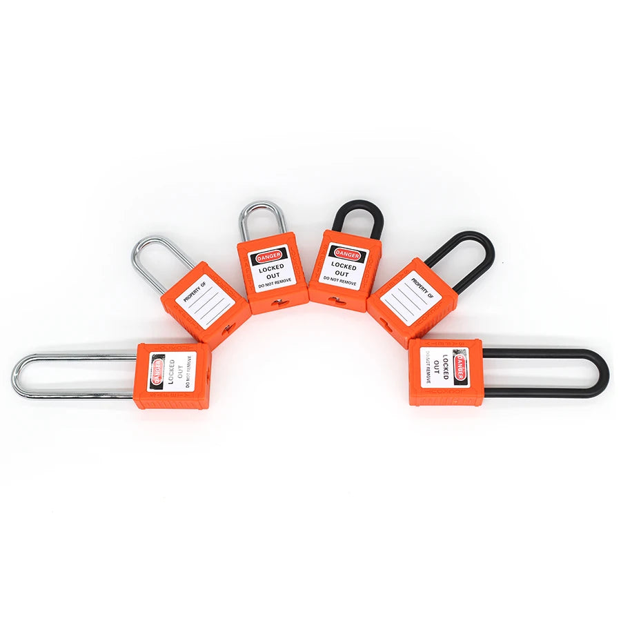 25mm/38mm/76mm Orange Color Industria Safety Lockout Padlock Safety Locks Suitable for industrial and electrical applications