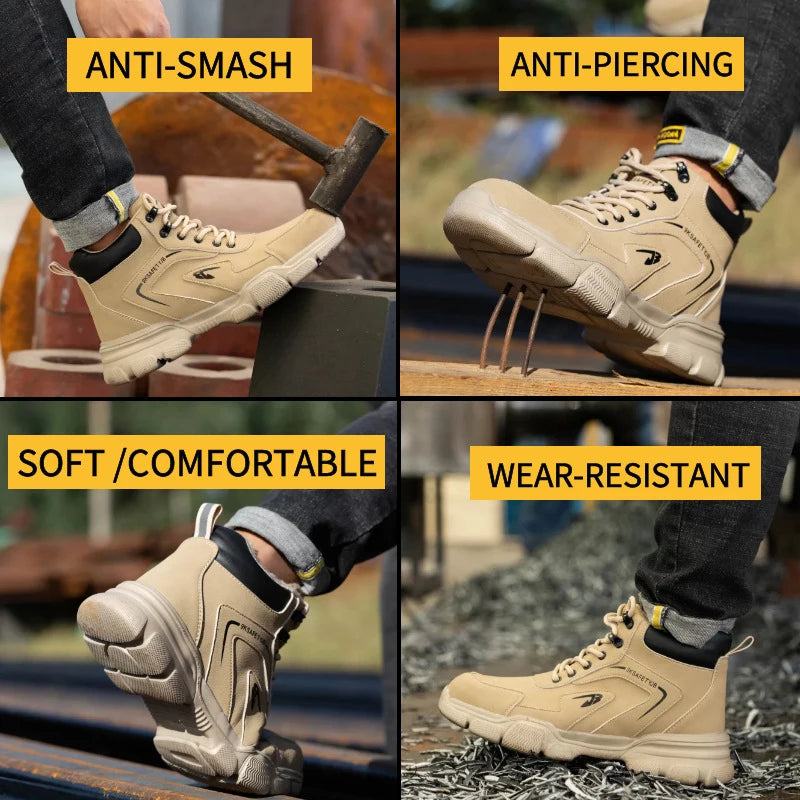 Indestructible Men Work Safety Boots Outdoor High Top Anti-smash Anti-stab Work Shoes Industrial Summer Boots Man Safety Shoes