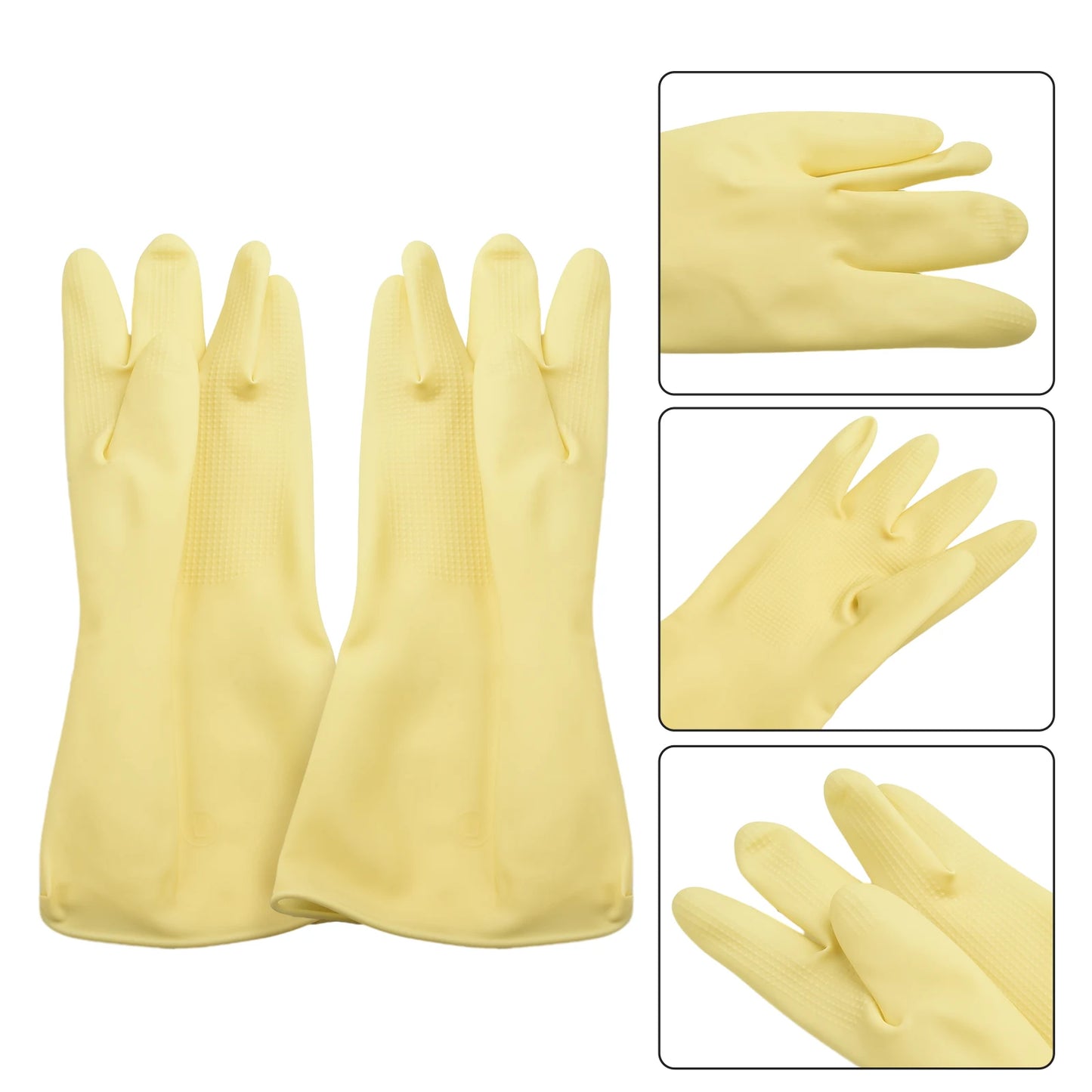 1Pair Industrial Gloves Natural Latex Acid Resistant Chemical Protective Gloves Acid And Alkali Resistant Industrial Gloves