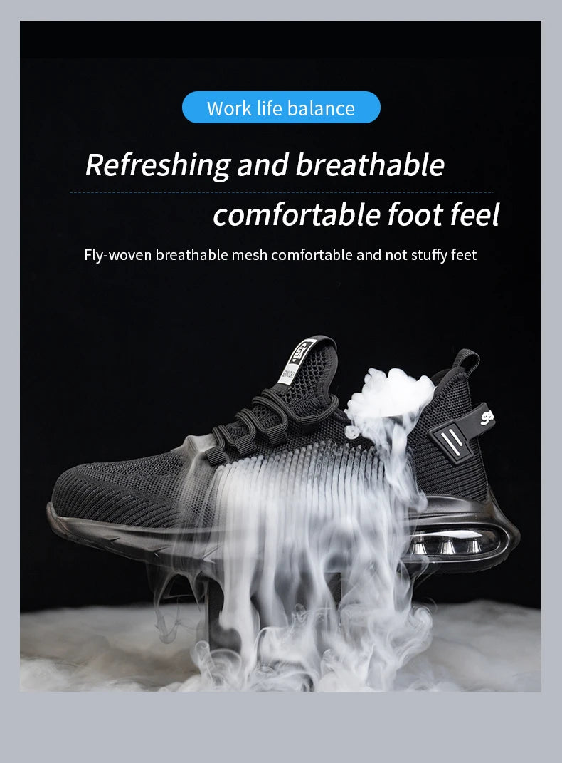 Safety Shoes Men Work Shoes Lightweight Soft Steel Toes  Sneakers Industrial Safety Tennis Steel Toe Cap Original