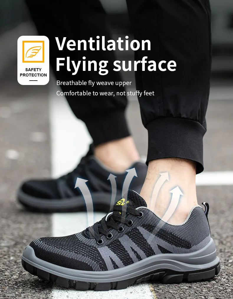 Fashion Safety Shoes Steel Toe Shoes Men  Work Sneakers Safety Tennis   Industrial  Protection For The Feet
