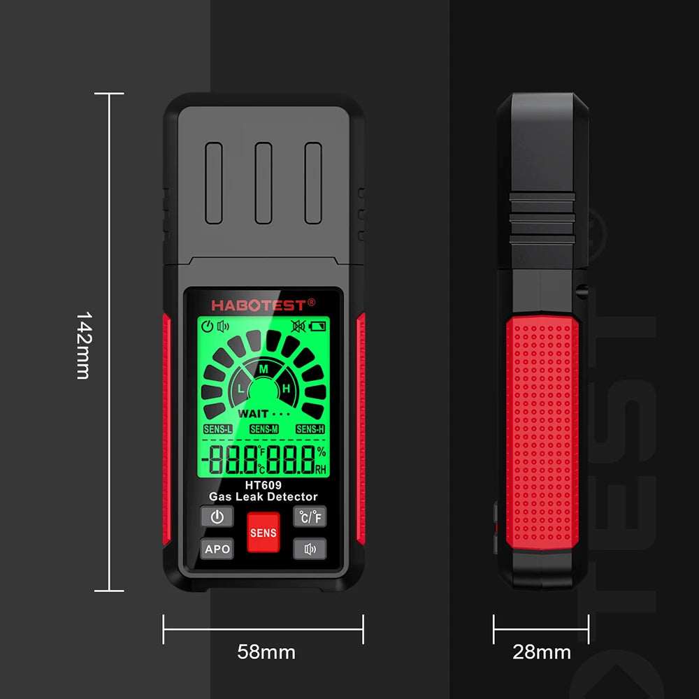 HABOTEST HT609 Gas Leak Detector Combustible Gas Sensor Tester Professional Flammable Natural Methane Gas Leakage Test Meter