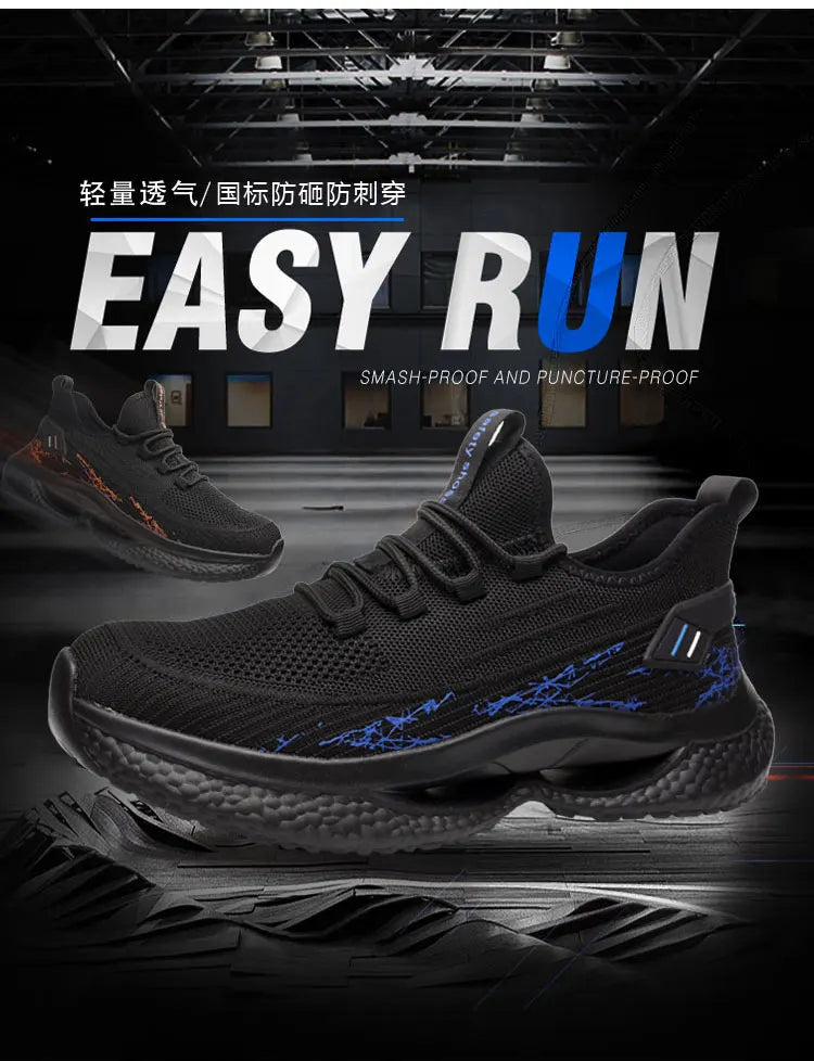 Lightweight Steel Toe Safety Shoes Men Anti-puncture Work Shoes Men Breathable Industrial Shoes Indestructible Work Safety Boots