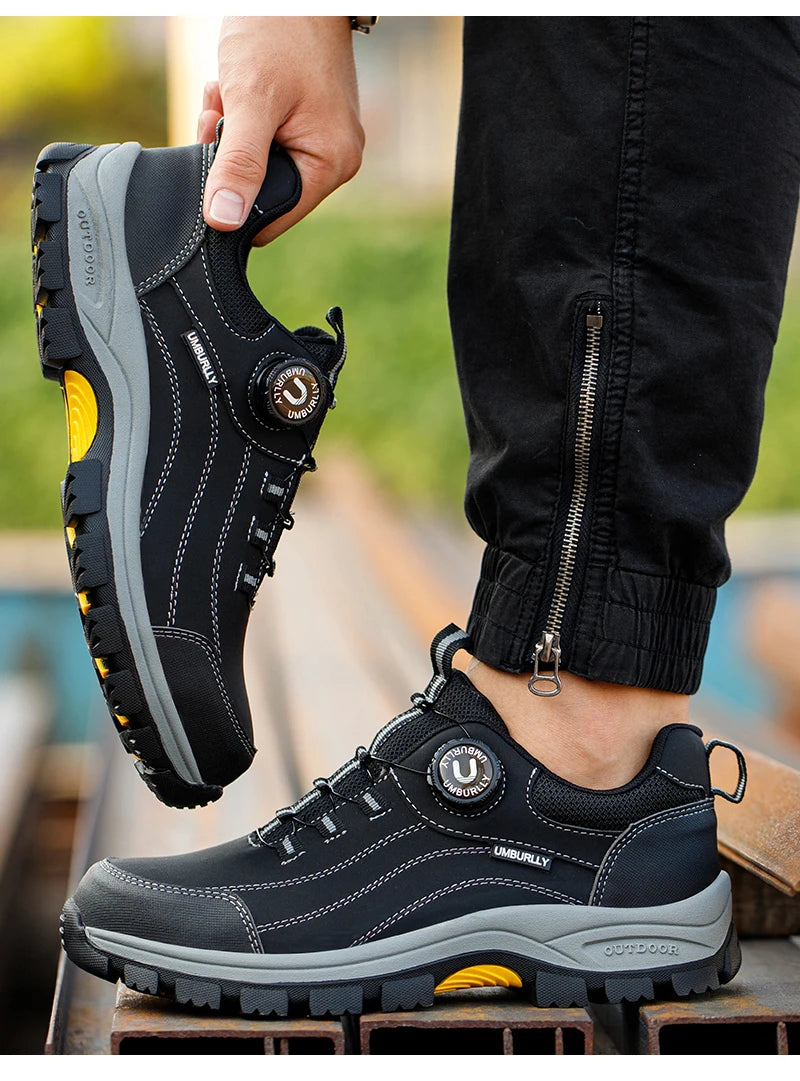 Black Leather Safety Shoes Security Boots Men's Security-Protection Industrial Safety Boots Man For Work Men Shoes Industrial