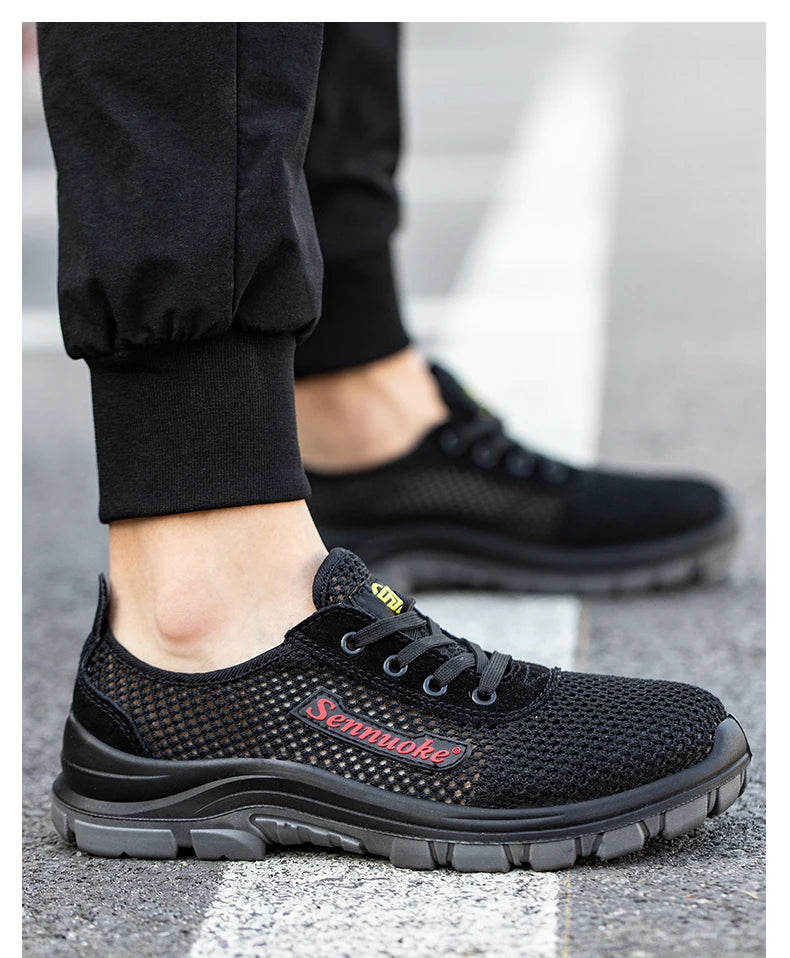 Men Safety Shoes Lightweight Steel Toe for Work for Workers Work Wear Free Shipping Industrial Safety Tennis
