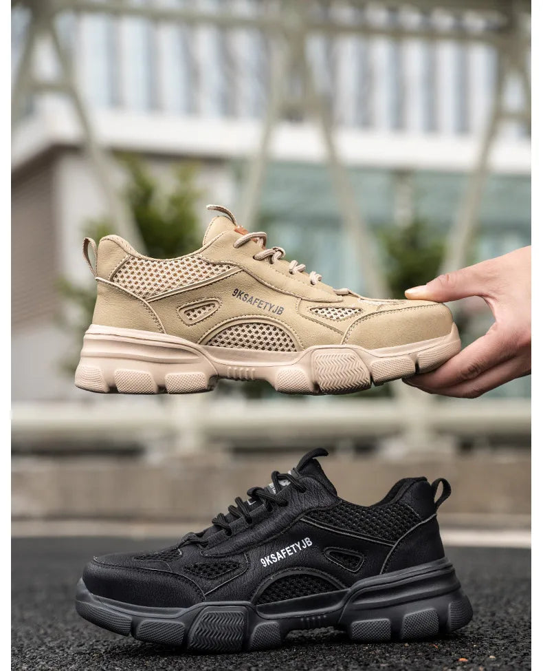 Summer Labor Protection Safety Wrok Shoes Anti Smashing Steel Toe Cap Breathable Comfortable Safety Boots Industrial Male Shoes