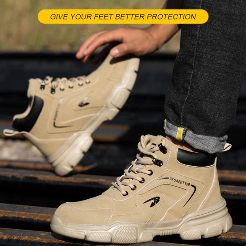 Indestructible Men Work Safety Boots Outdoor High Top Anti-smash Anti-stab Work Shoes Industrial Summer Boots Man Safety Shoes