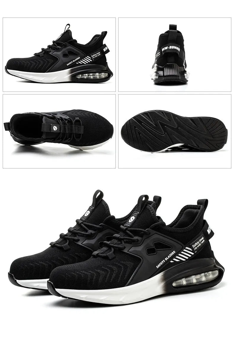 Autumn Men's Safety Shoes Orange Air Cushion Steel Toe Sports Shoes Black Safety Shoes For Men Anti-Smashing Industrial Shoes