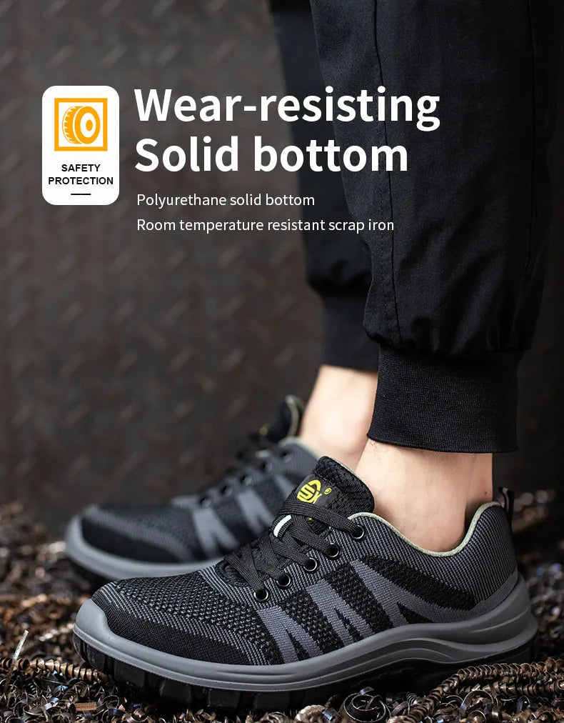 Fashion Safety Shoes Steel Toe Shoes Men  Work Sneakers Safety Tennis   Industrial  Protection For The Feet