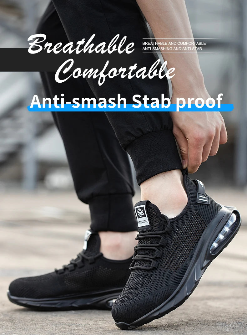 Safety Shoes Men Work Shoes Lightweight Soft Steel Toes  Sneakers Industrial Safety Tennis Steel Toe Cap Original