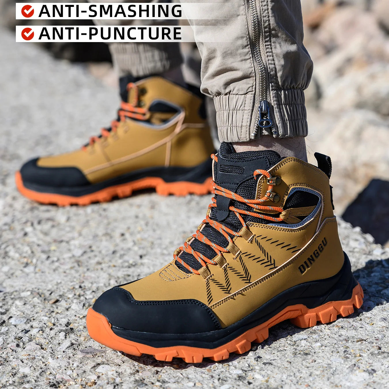 Safety Shoes Men's Steel Toe Oil Resistant Work Boots for Industrial Use Anti-smash Anti-Puncture Work Safety Boots Warehouses