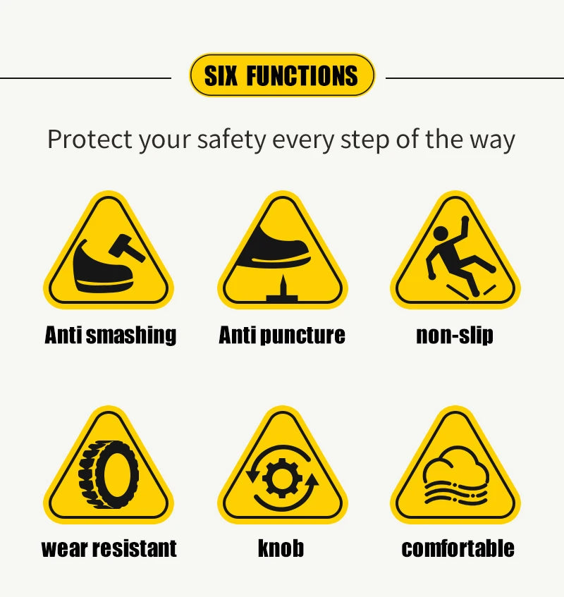 Black Leather Safety Shoes Security Boots Men's Security-Protection Industrial Safety Boots Man For Work Men Shoes Industrial
