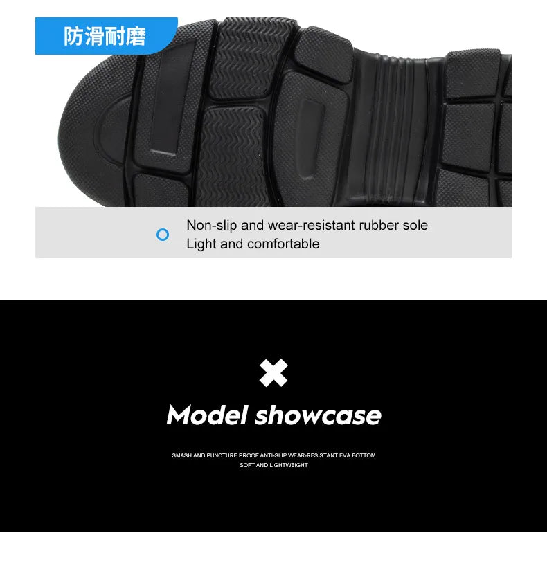 Summer Labor Protection Safety Wrok Shoes Anti Smashing Steel Toe Cap Breathable Comfortable Safety Boots Industrial Male Shoes