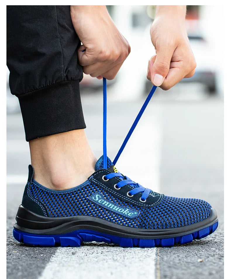 Men Safety Shoes Lightweight Steel Toe for Work for Workers Work Wear Free Shipping Industrial Safety Tennis