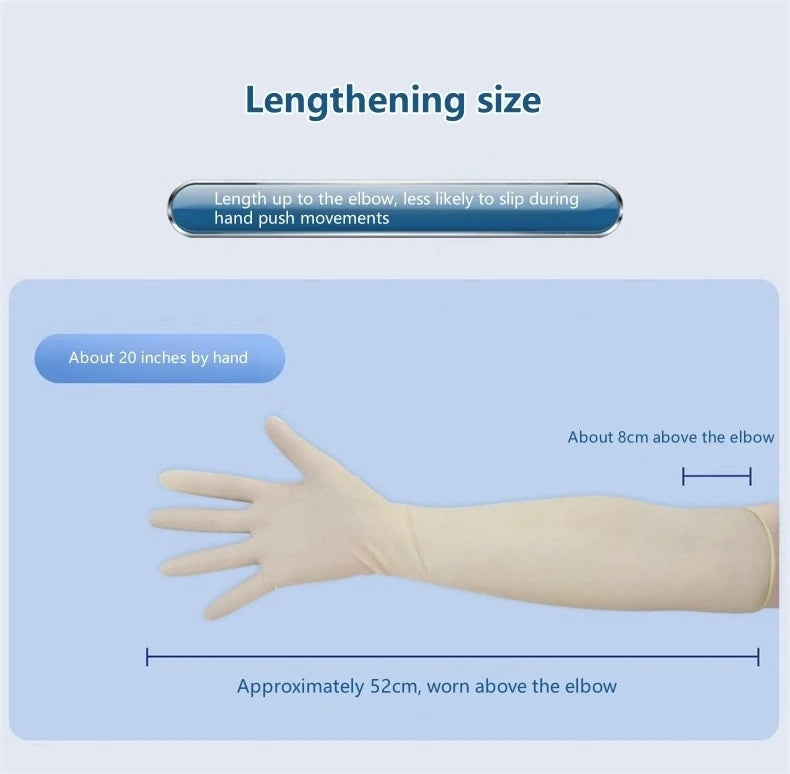 Disposable latex gloves 20 inch extended thickened laboratory chemical acid and alkali resistant protective industrial gloves