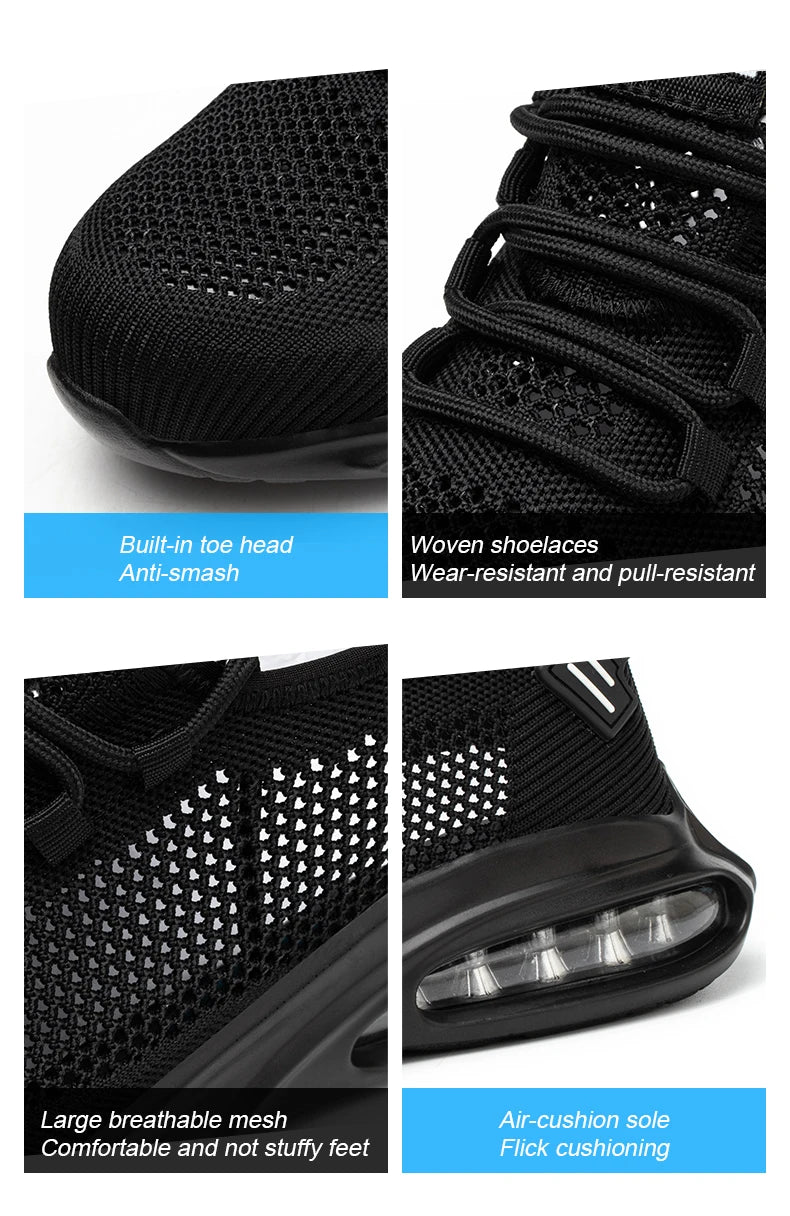 Safety Shoes Men Work Shoes Lightweight Soft Steel Toes  Sneakers Industrial Safety Tennis Steel Toe Cap Original