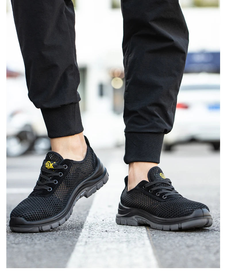 Men Safety Shoes Lightweight Steel Toe for Work for Workers Work Wear Free Shipping Industrial Safety Tennis