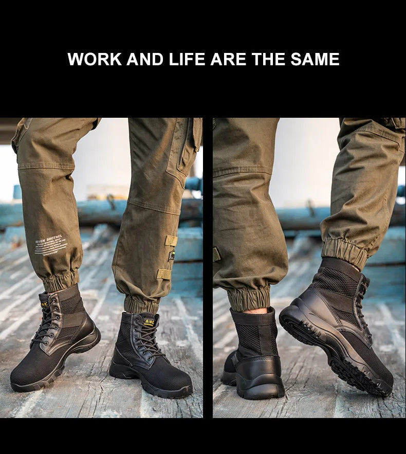 Safety Shoes Safety Boots Man SteelToe Cap for Work Lightweight Safety Tennis Industrial Security-Protection